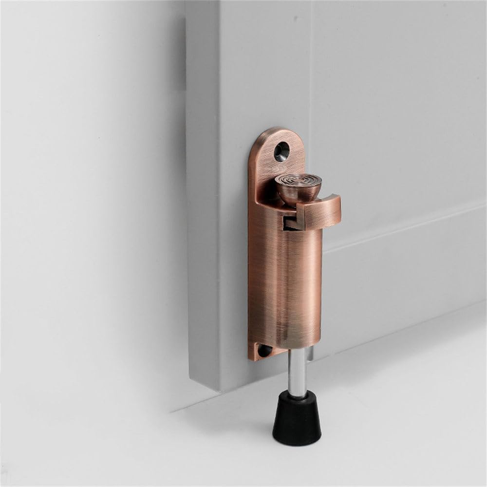 Zhanggl Red Bronze Door Stop Stopper Holder Foot-Operated, Bumper,Rubber Punch-Free,Zinc Alloy Foot-Operated Top