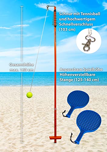 Sandora 25010 Circletennis - Twistball - 3-teilig blau/rot für tollen Garten Spielspaß und jegliche Freizeitaktivität für Camping und Unterwegs EIN absolutes Kindervergnügen