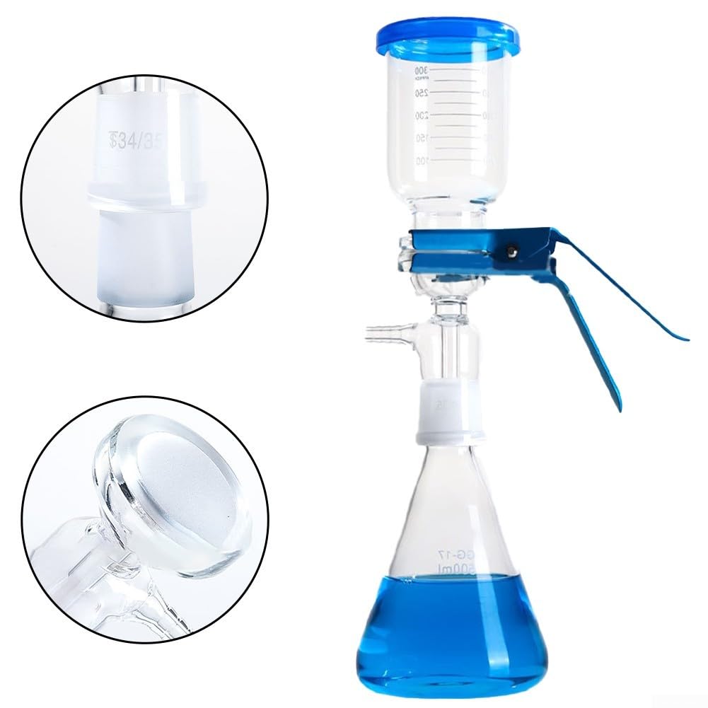 Boro3 3 filtros de vacío de laboratorio de vidrio diseñados para aplicaciones de alta temperatura y presión (500 ml)