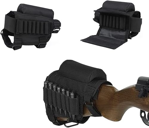 Miniatura 1 de KWNRAOR Elevador de mejillas para rifles, almohadilla para reposamuñecas para rifles con 7 soportes para munición para 300 308 Winmag
