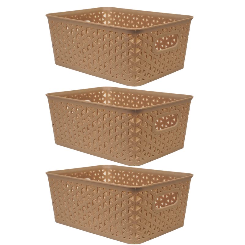 Homestrap Set Of 3 Plastic Storage Organizers/Baskets For Kitchen, Clothes, Multipurpose Vegetables, Toys, Books, Office, Stationery, Wardrobe(Small | Grey) (B0BKXP5HR3) Amazon Price History, Amazon Price Tracker