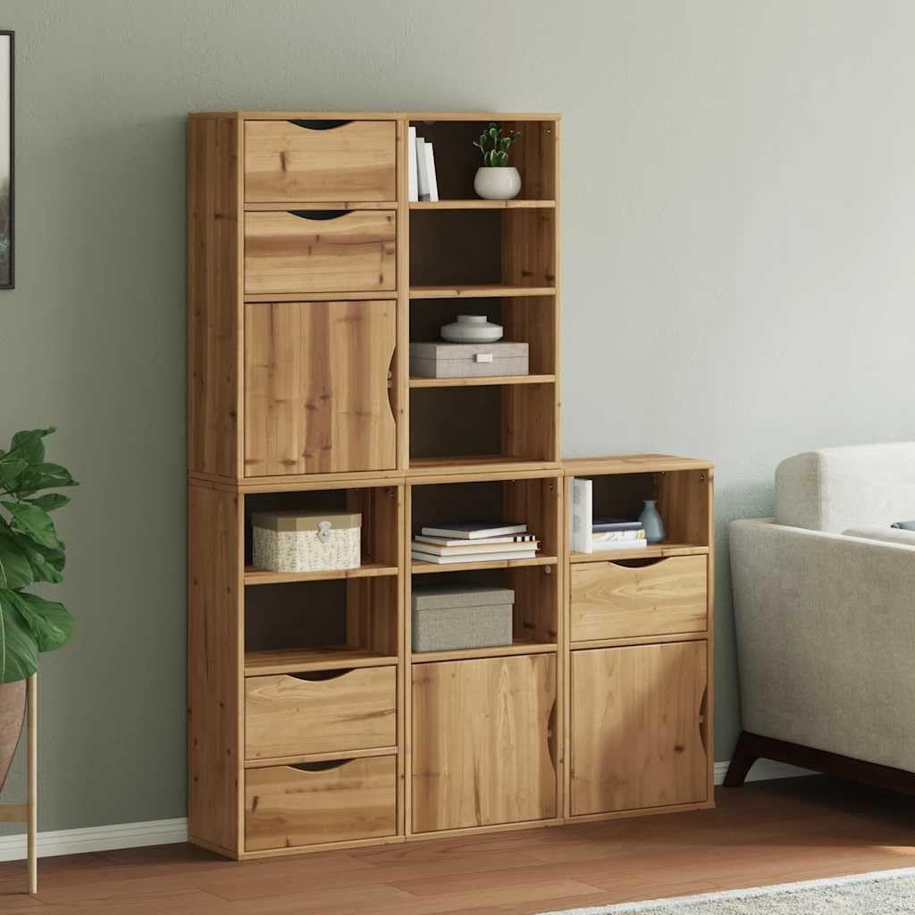 Szafki pomocnicze 5 szt. Komody ODDA szafa na ubrania do salonu biura 40 x 24 x 79 cm lite drewno sosnowe
