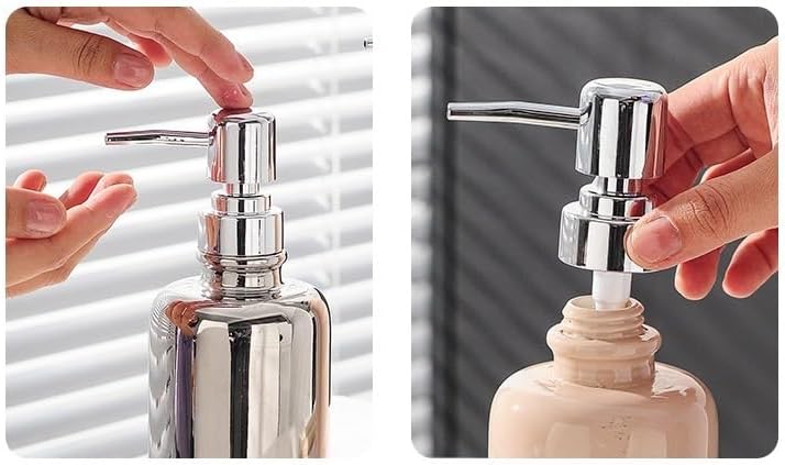 Kitchen Soap Dispenser Soap Pumps Hotel Ceramic Soap Dispenser Lotion Bottle Bathroom Press Bottle Hand Sanitizer Bottle Shampoo Shower Gel Bottle Soap Dispenser for Bathroom(A)