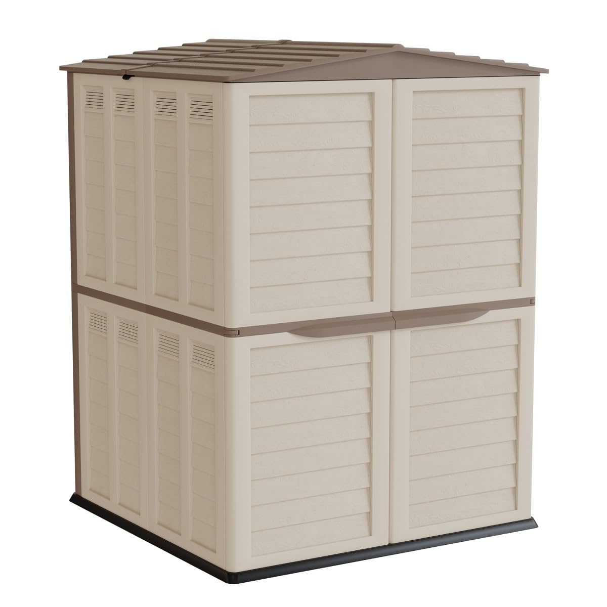 INTEC - Abri de Jardin Extérieur Beige - Cabanon de Jardin avec Plancher 151x146x200 - Rangement Outils, Vélos