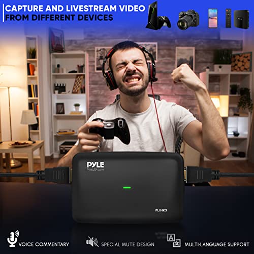 Image of Pyle Capture Card 4K USB3.1 HDMI-to-USB Audio-Video Record via DSLR Camcorder Action Cam, Ultra High Speed, PS3, P4, PS5, Xbox, Nintendo Switch, Wii, Game Streaming, Conference Live Broadcast-PLINK3
