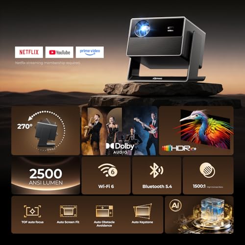 Portable Smart Projector 4K Support