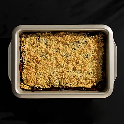 Salter BW11120EU7 Roasting Pan, Non-Stick Carbon Steel Roaster, Deep Baking Tray for Meats, Vegetables, Brownies, Large Oven Pan with Textured Base, PFOA-Free, Olympus Collection, Gold, 39 cm - Image 4