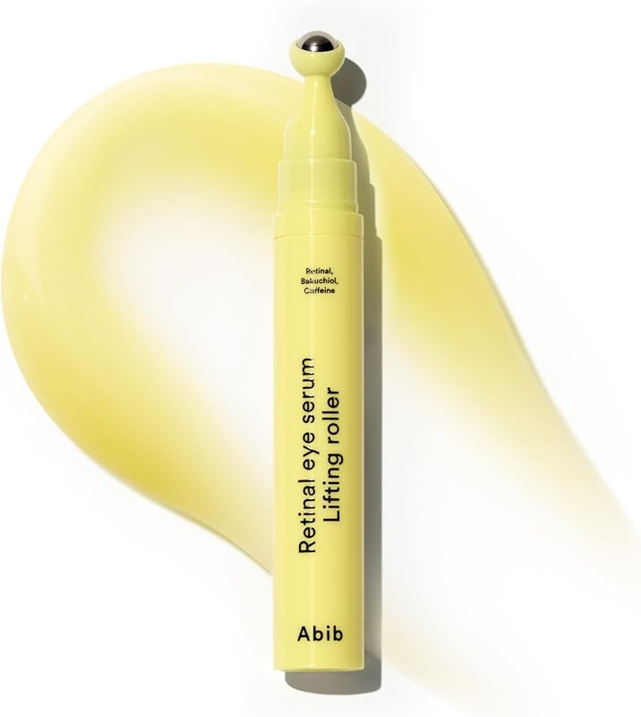Retinal Eye Serum Lifting Roller 0.5 Fl Oz,15ml | Anti-Aging Eye Applicator for Wrinkles, Puffiness, Dark Circles with Caffeine & Bakuchiol for Under Eyes | Travel Size Skincare Essential
