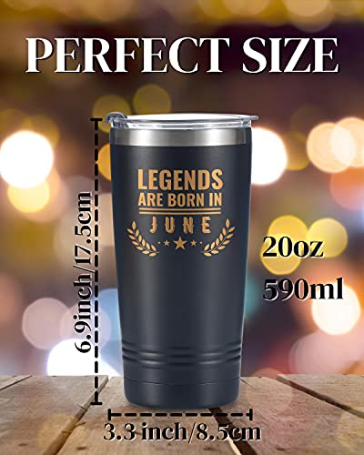 Onebttl Happy Birthday Tumbler For Men, Funny Birthday Gifts For Him, Boyfriend, Son, Husband, Dad, Son, Uncle–20 Oz Stainless Steel Coffee Cup With Lid, Legends Are Born In June #TOP3