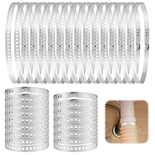 30Pcs/20-120 mm Collier de Serrage Inox Métallique Tuyau, Universel Collier Soufflet Cardan RéGlable, 15Pcs Grandes et 15Pcs Petites Collier de Serrage en...