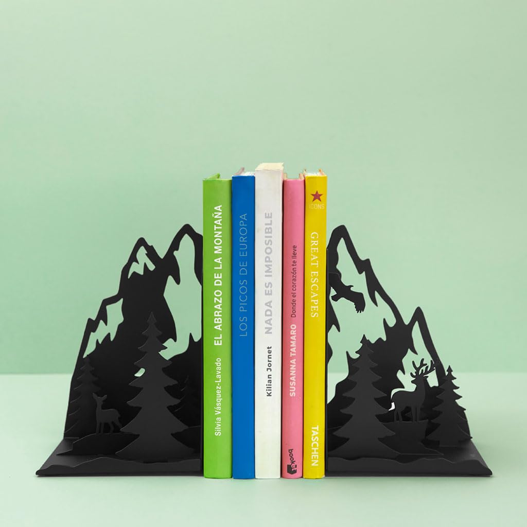 Balvi Fermalibri Mountains Colore nero Rappresenta un paesaggio montano Metallo