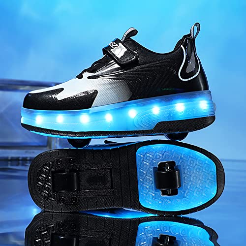 Image of HHSTS Kids Shoes - New Upgraded with Wheels LED Light Color Shoes Shiny Roller Skates Skate Shoes Simple Kids Gifts Boys Girls The Best Gift for Party Birthday Christmas Day