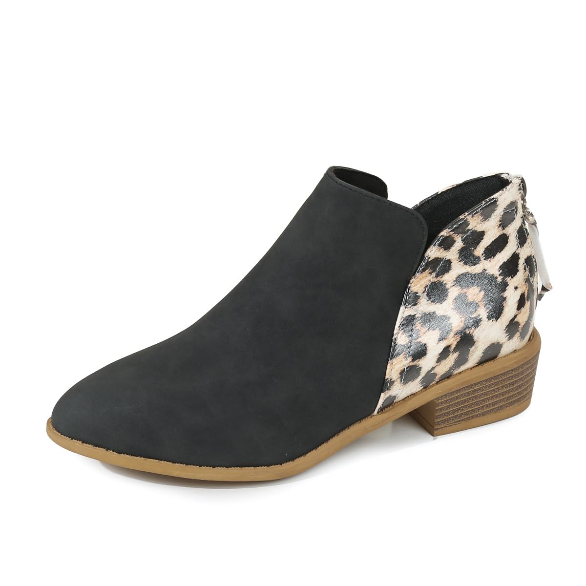 JITUUE Ankle Booties for Women Womens Casual Dress Low Heeled Booties V Cut Fashion Thick Heel Design Shoes