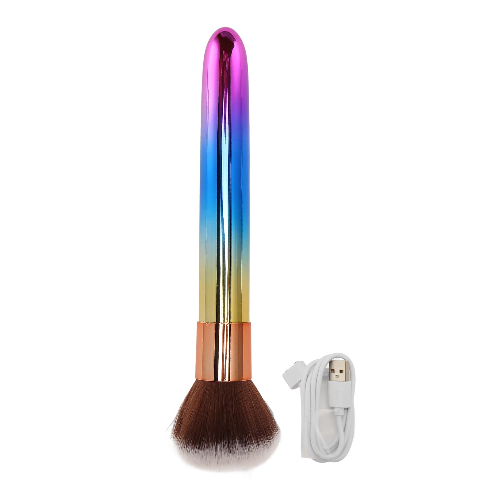 Soft Hair Electric Makeup Brush, Rechargeable Adjustable Frequency Waterproof, Multifunctional Beauty Tool for Makeup Application