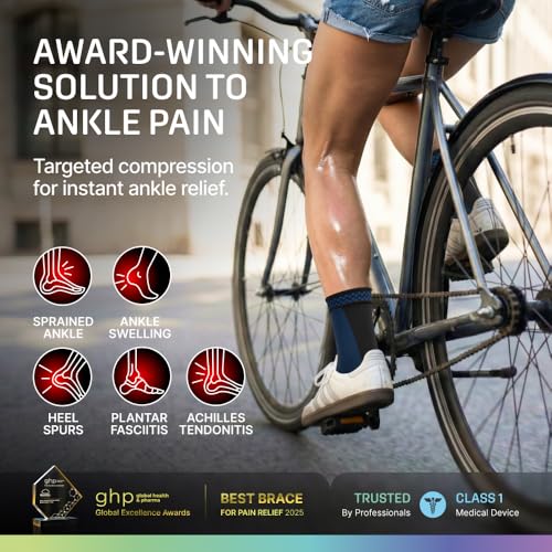 Image of MODVEL 2 Pack Ankle Brace Compression Sleeve | Injury Recovery, Joint Pain | FSA or HSA eligible | Achilles Tendon Support, Plantar Fasciitis Foot Socks with Arch Support