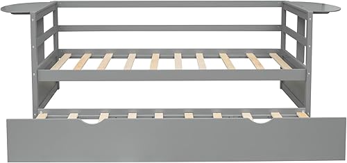 Miniatura 75 de Merax Sofá cama multifuncional de madera con cajones Sofá cama de almacenamiento con cabecero/ahorro de espacio/no necesita somier blanco