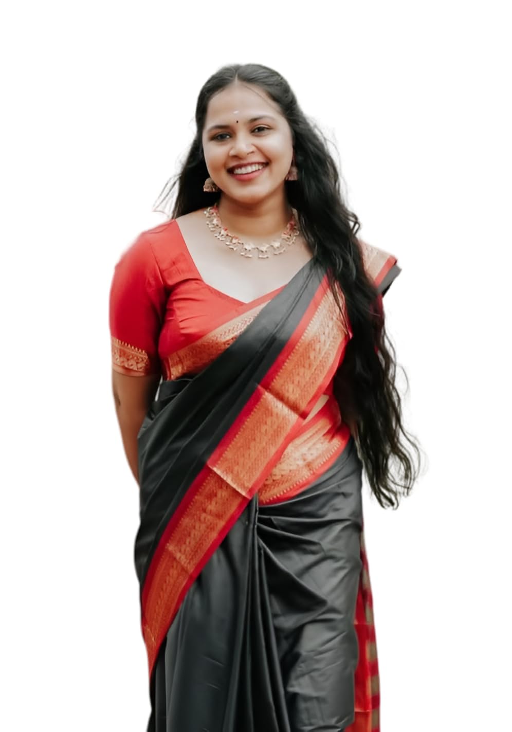 Women's Kanjivaram Soft Silk Saree With Blouse Piece