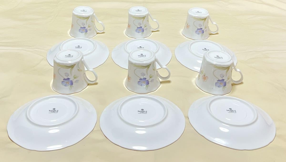 Amazon | 日本製 MARUI CHINA 花柄コ－ヒ－碗皿 カップ＆ソ－サ－6客