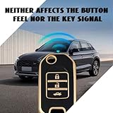 OFF WE GO Car Key Cover Case Key Fob Fit for Honda GREIZ Civic City XRV Vezel Civic CR-V HR-V Accord Jade Crider Odyssey Car Key Shell Car Key Protective Fob Key Holder Box, Black Gold - Image 5