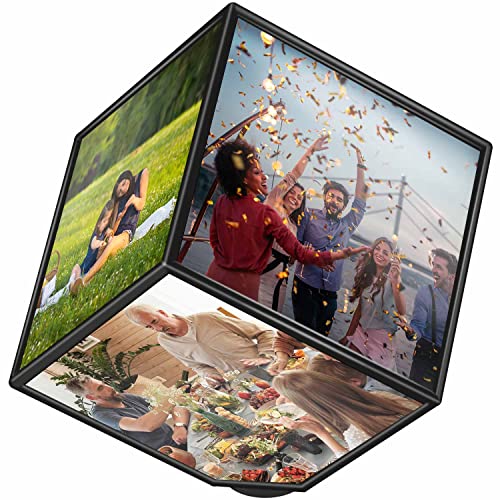 GOODS+GADGETS Cubo de fotos giratorio para 6 fotos cubo de fotos flotante portafotos marco de fotos cubo de fotos