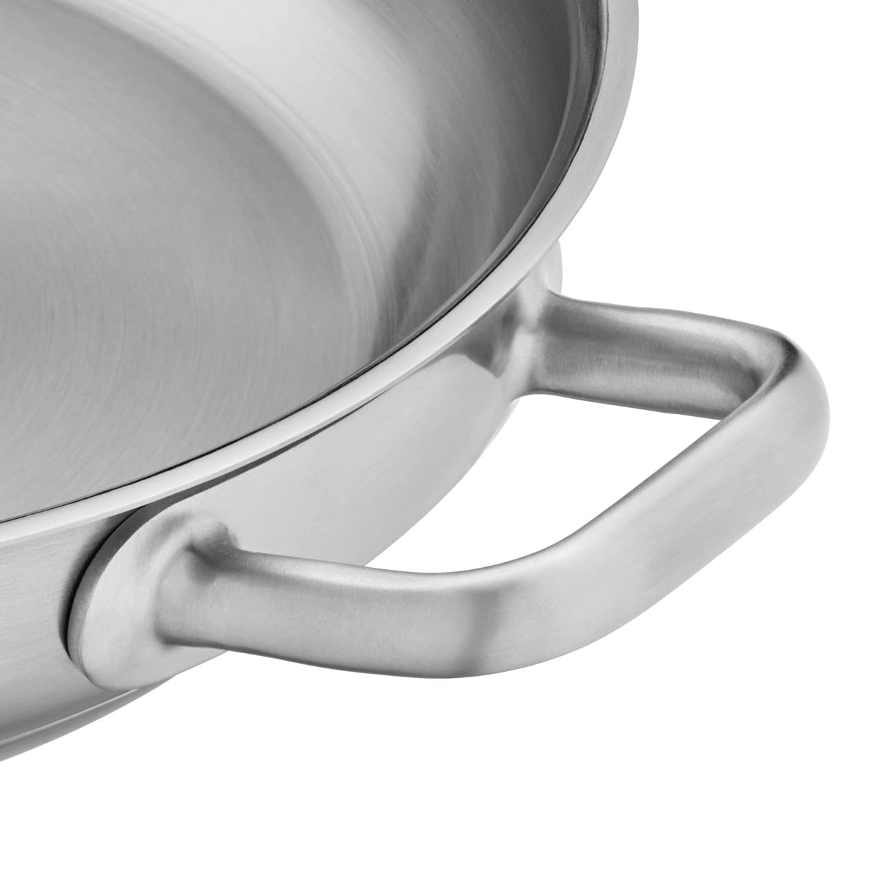 WMF Ultimate - Sartén de acero inoxidable (28 cm, sin revestimiento, base plana, inducción, acero inoxidable Cromargan pulido, apta para horno, apta para lavavajillas