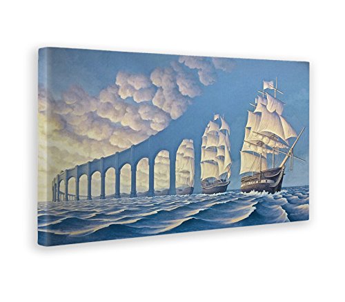 Giallobus - Cuadro - Impresion EN Lienzo - Rob GONSALVES - Las Velas del Atardecer - 70 x 140 CM