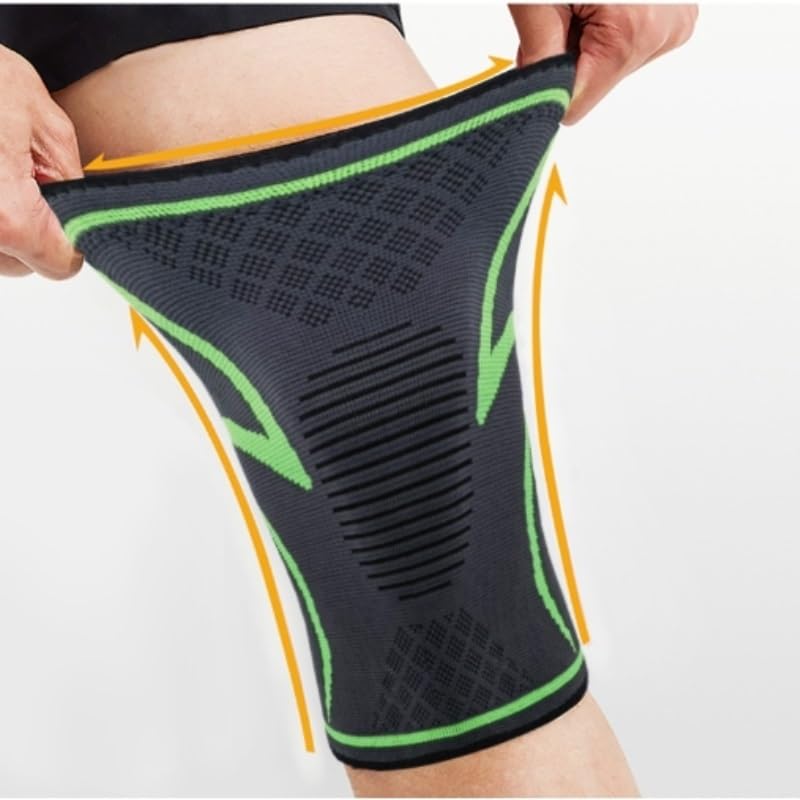 Exercise, protection Sports Knee Pads Nylon Elastic Knitted Warm Protective Gear Cycling Fitness Running Knee Pads for Fitness, cycling, running, playing football(S/M)