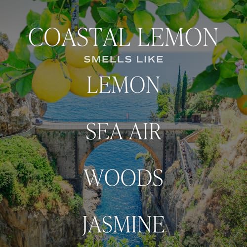 Image of Sweet Water Decor Coastal Lemon Candle, 9oz Clear Jar, Summer Scent | Lemon, Sea Salt & Driftwood Scented Soy Wax Candle, Gold Lid, 40+ Hour Burn Time, Coastal Home Decor, Summer Gift