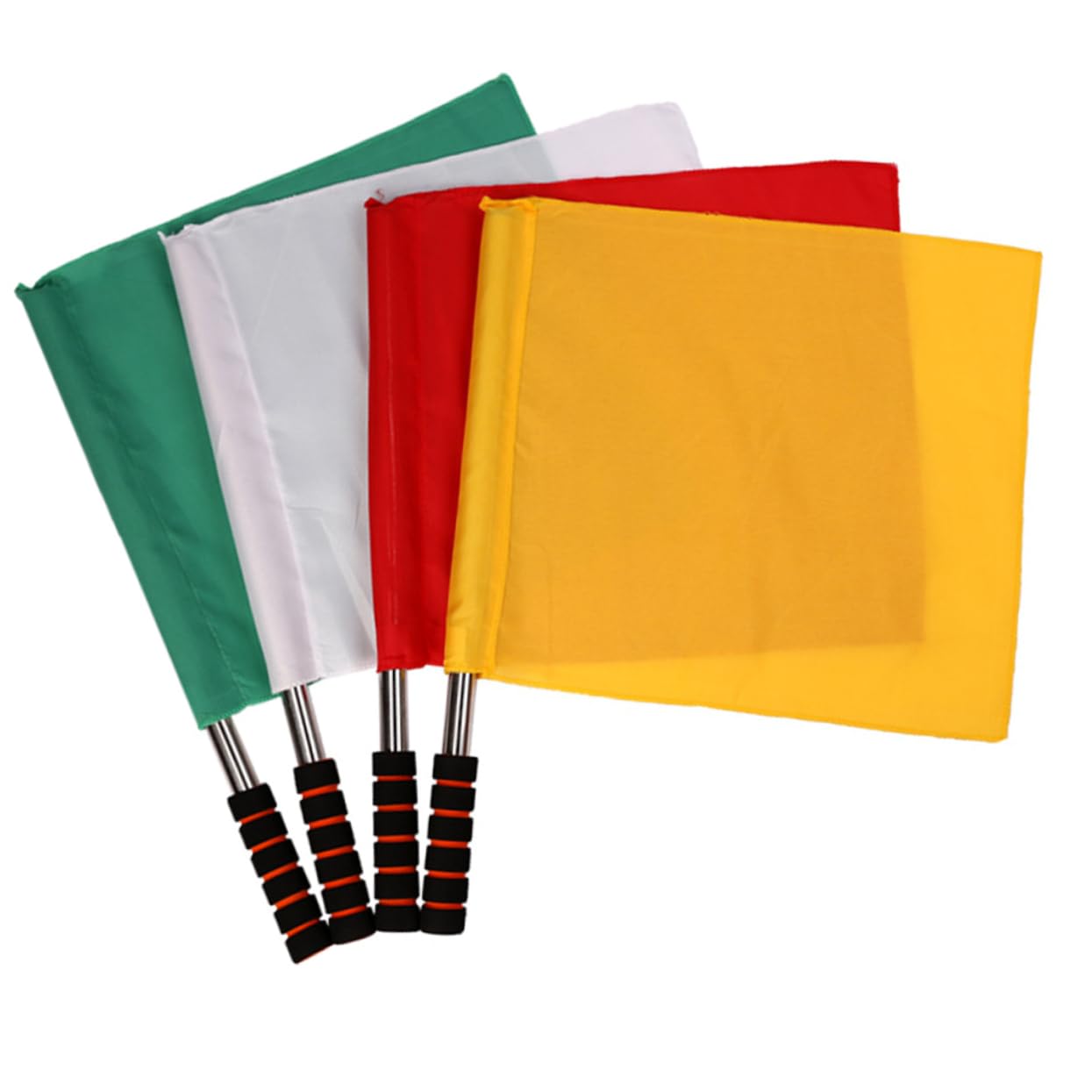 HANABASS Handheld Red Flag Set 4pcs Referee Flags for Football Equipment Red/White