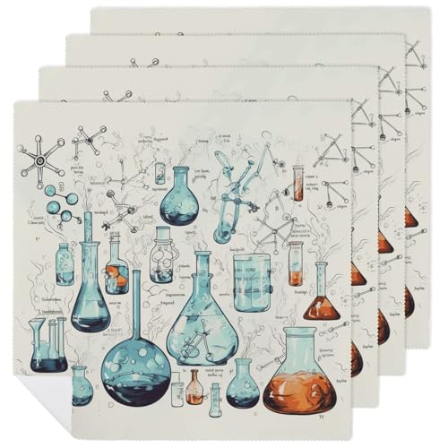 Servilletas de tela con estampado floral química 6 unidades miniatura 1