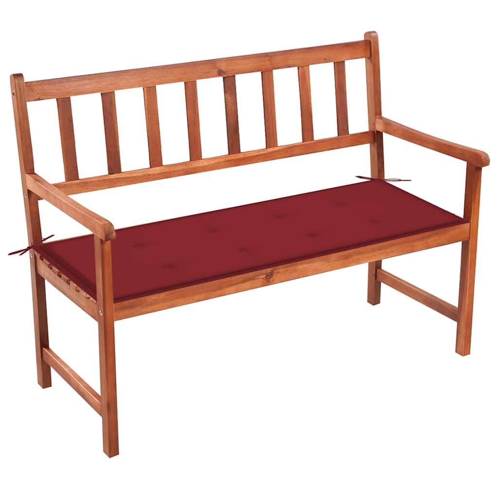 Banco de jardín con cojín Madera Maciza de Acacia 120 cm, Bancos de jardín, 12.28 kg-3063777