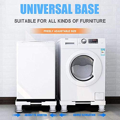 Washing Machine Stand Movable Adjustable Mobile Dryer Base Universal Mobile Base Dorm Fridge Stand with 4 Strong Feet (Four feet)