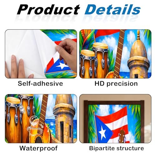 Image of Nuxovilar Flag Musical Door Stickers Peel Stick PVC 30.3x78.7 in Cover