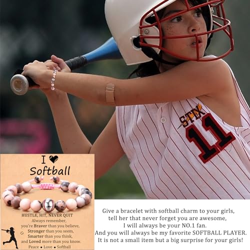 Softball Volleyball Gifts for Girls, Softball Volleyball Stuff Bracelet for Team Girls Daughter Granddaughter Niece2