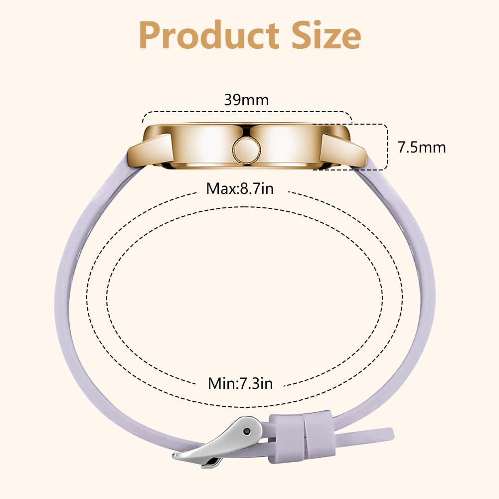OFFCUP Reloj de Cuero para Mujer, Reloj de Analógico Cuarzo con Esfera Estrellada, Reloj Mujer de 3 manecillas, Reloj de Pulsera Informal de Moda Premium para Mujeres Damas y Niñas