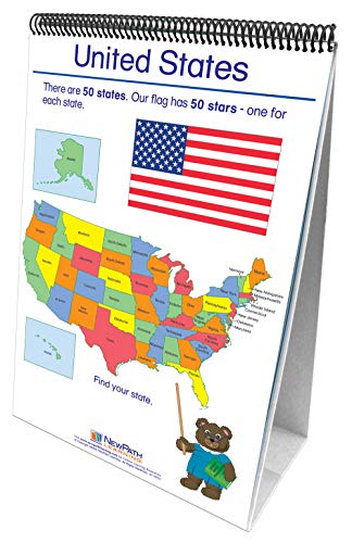 Image of NewPath Learning 35-0024 Geography - Social Studies Curriculum Mastery Flip Chart Set, Age 3 to 7, English