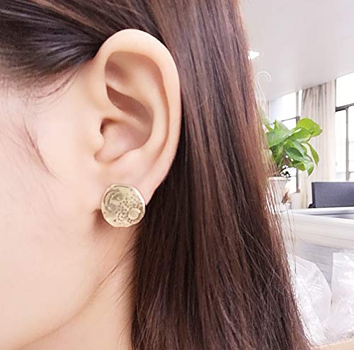 Vintage Gold Silver Tiny Sun and Moon Planet Circle Stud Earring Mini Earrings4