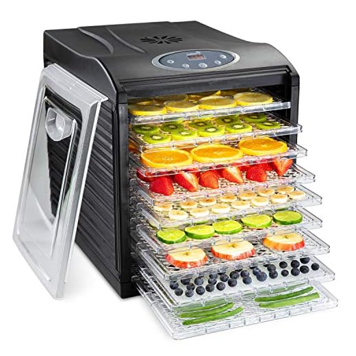 Ivation 9 Tray Countertop Digital Food Dehydrator Drying Machine 600w with Preset Temperature Settings, Auto Shutoff Timer and Even Heat Circulation for Beef Jerky, Fruits, Vegetables & Nuts