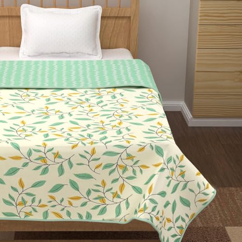 Image of BSB HOME Cotton Super Soft Brushed Microfiber Cotton 2 Layer Breathable Single Bed Dohar Lightweight Summer | AC | All Season Blanket Dohar 84X96(Inches) 220 X 152 Flannel Dohar Light Green and Pista