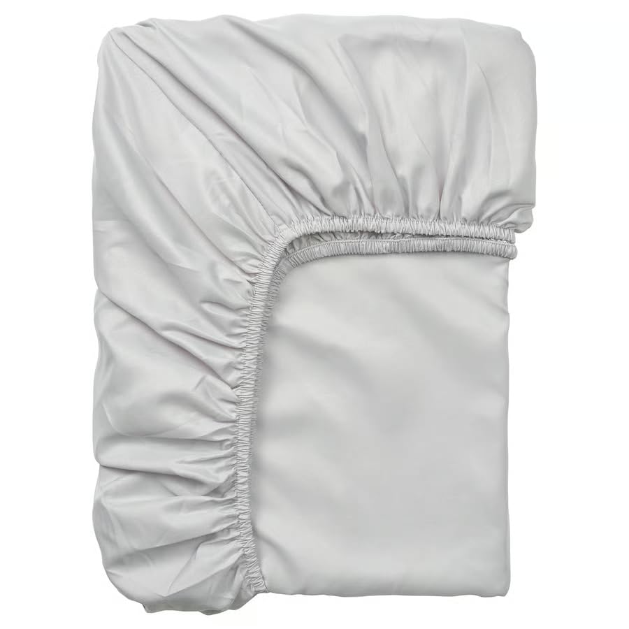 BÄRGLIM Fitted Sheet, Grey, 100% Recycled Polyester, 90x200 cm, Wrinkle-Free, Soft Brushed Surface, for Mattresses up to 16 cm-picture-20