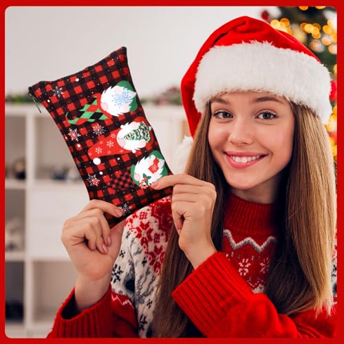 Reginary 60 Pcs Christmas Makeup Bags Bulk Xmas Cosmetic Bags 7 x 4.3 Inches Snowman Snowflake Santa Zipper Pouch Christmas Purses Gifts for Women4