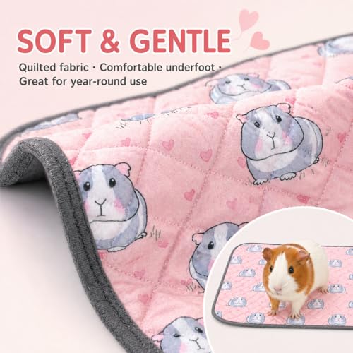 Image of 2 pcs Guinea Pig Cage Liners - Washable Guinea Pig Pee Pads, Waterproof Reusable & Anti Slip Guinea Pig Bedding Fast and Super Absorbent Pee Pad for Small Animals Rabbit Hamster Rat (2)
