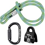 GM CLIMBING Micro Prusik Minding Pulley 25kN CE UIAA Certified 12mm Single Pulley Mobile Side Plates for Arborist Rigging Climbing Rescue