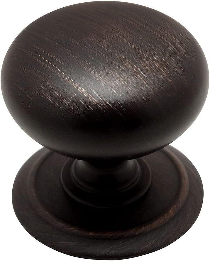 Cosmas 5 Pack 6542ORB Oil Rubbed Bronze Round Cabinet Hardware Knob with Backplate - 1-1/4 Diameter