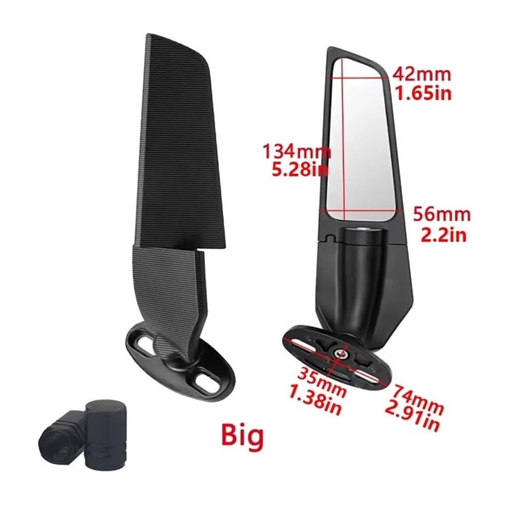motos Miroir vélo Rétroviseur Moto Modifié Et Rotatif Pour CBR650 (2014), CBR1000RR, CBR600RR, CBR 250R, 300R, 400RR, 500R(Large Sight Glass)