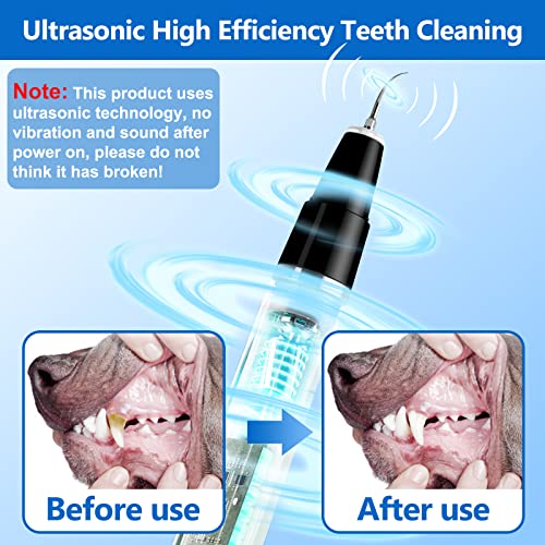 Ni-Shen Dog Plaque Remover For Teeth，Pet Ultrasonic Tooth Cleaner Toothbrush，Teeth Cleaning Kit -Tartar Remover For Teeth Stains For Dogs And Cats (Black) #TOP2