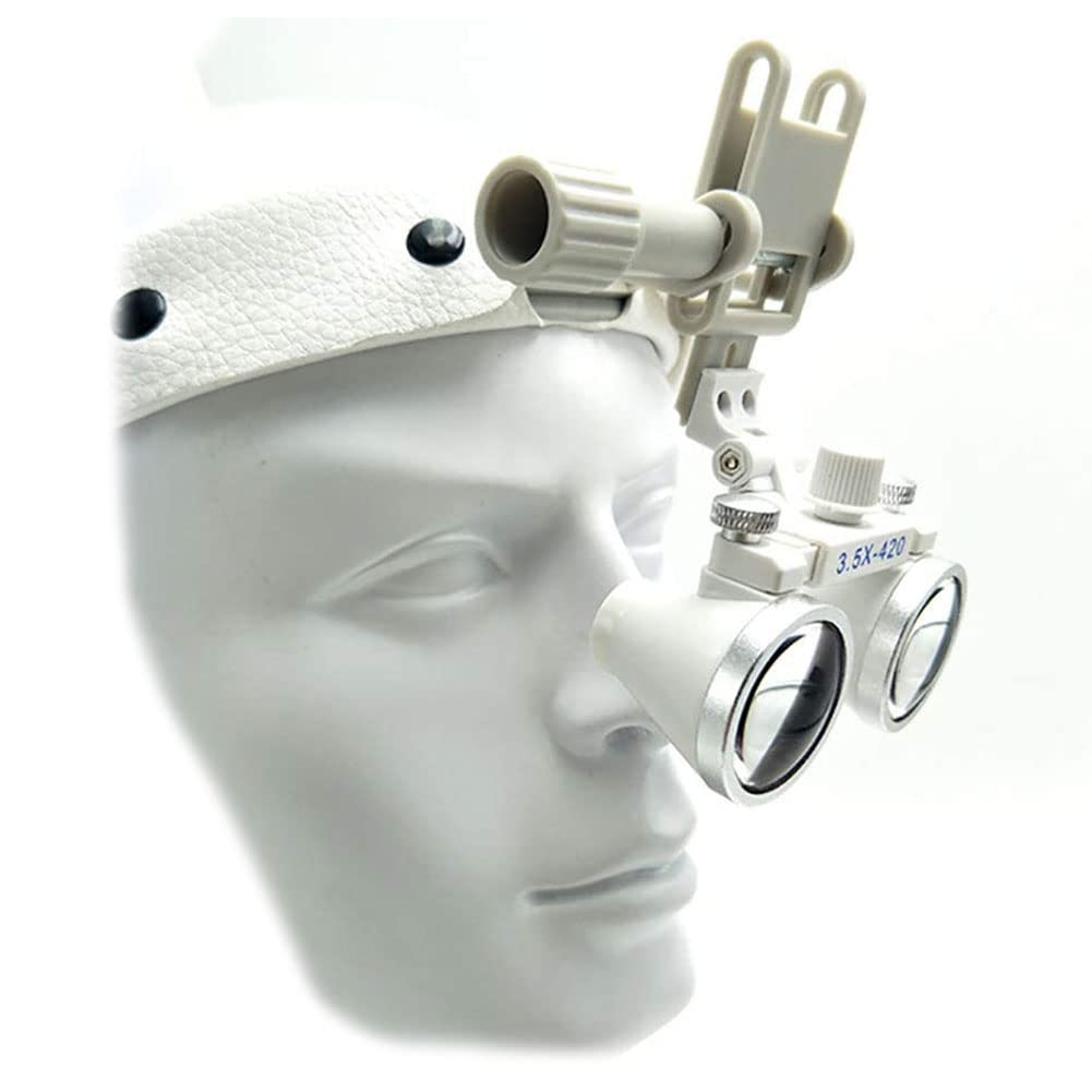 Lupas Binoculares Quirúrgicas 3.5X Lentes Ópticos de Cristal y Luz LED