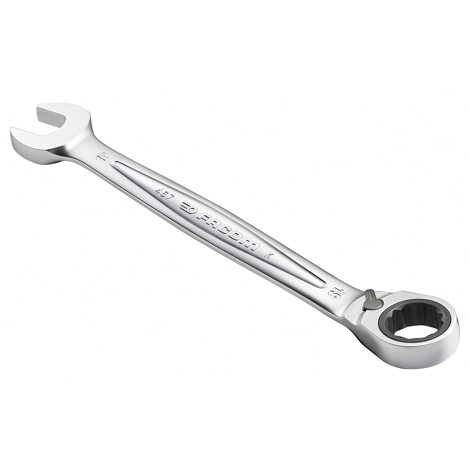 Facom 467B.18 Anti Slip Combination Ratcheting Spanner, 18mm