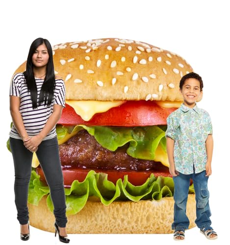Image of Cardboard People Cheeseburger Life Size Cardboard Cutout Standup