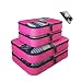 Packing Cubes -5 pc Value Set Luggage Organizer - 2 Large & 2 Medium + Bonus Shoe Bag Included - Lifetime Guarantee - By Bingonia Travel Accessories (Pink)